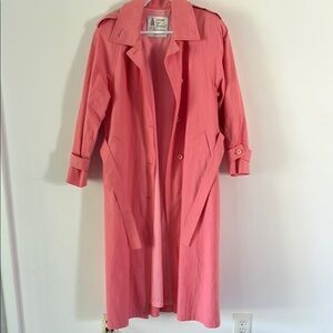 London Fog Peach Pink Coral Trench Coat 10